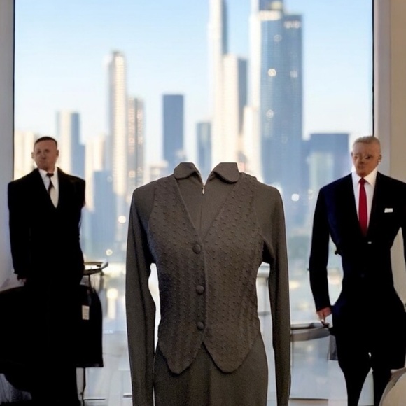 Vintage LILLIE RUBIN Black Wool Designer Dress II. Never Worn    size Small - Picture 6 of 16